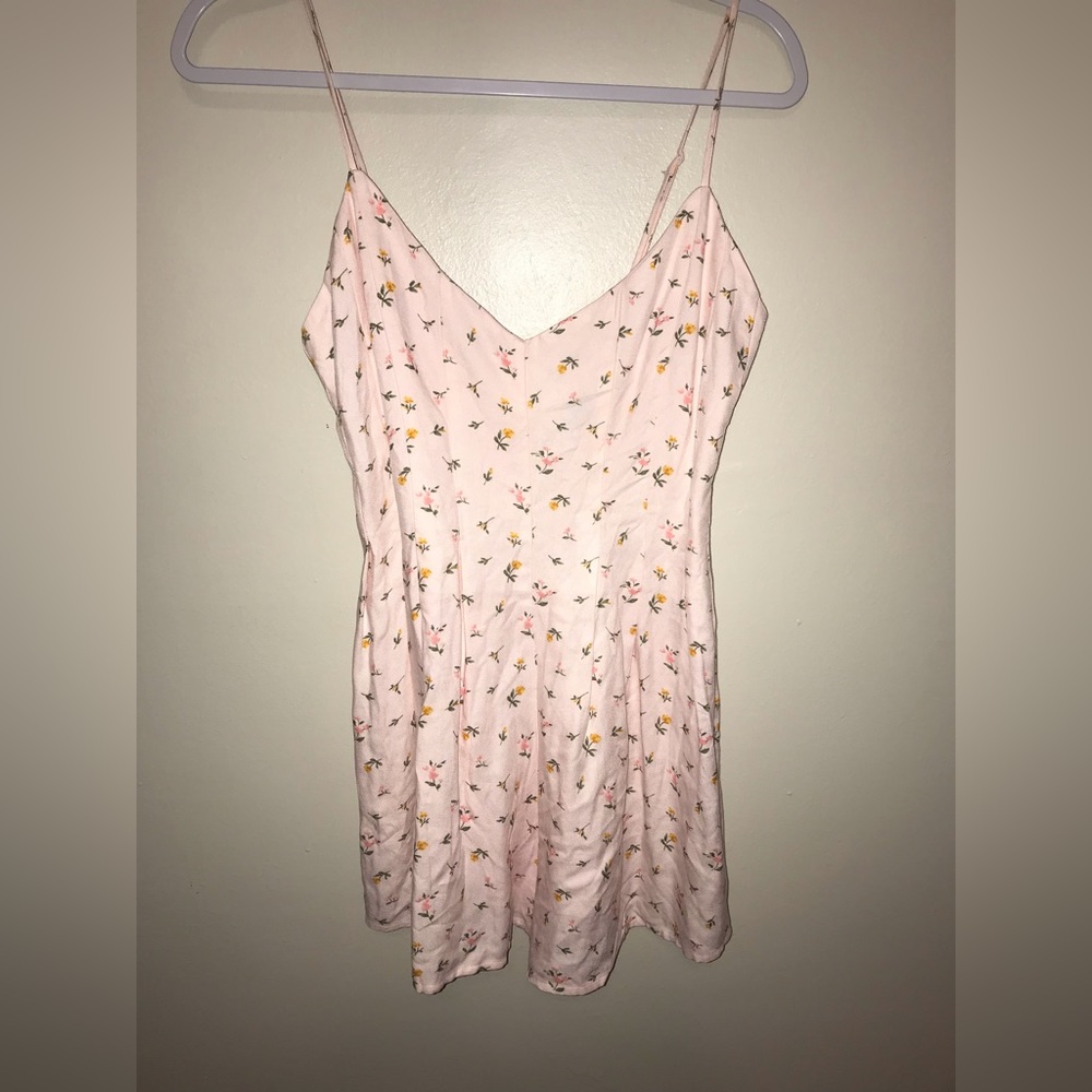 Pink floral romper